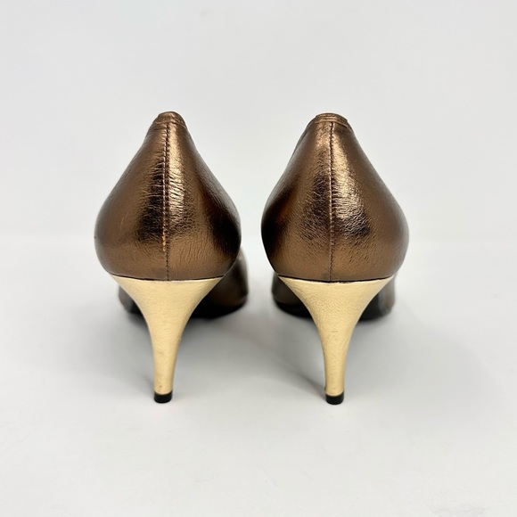 J. Renee Adena Women’s Metalic Gold Stiletto Pumps - Picture 12 of 16